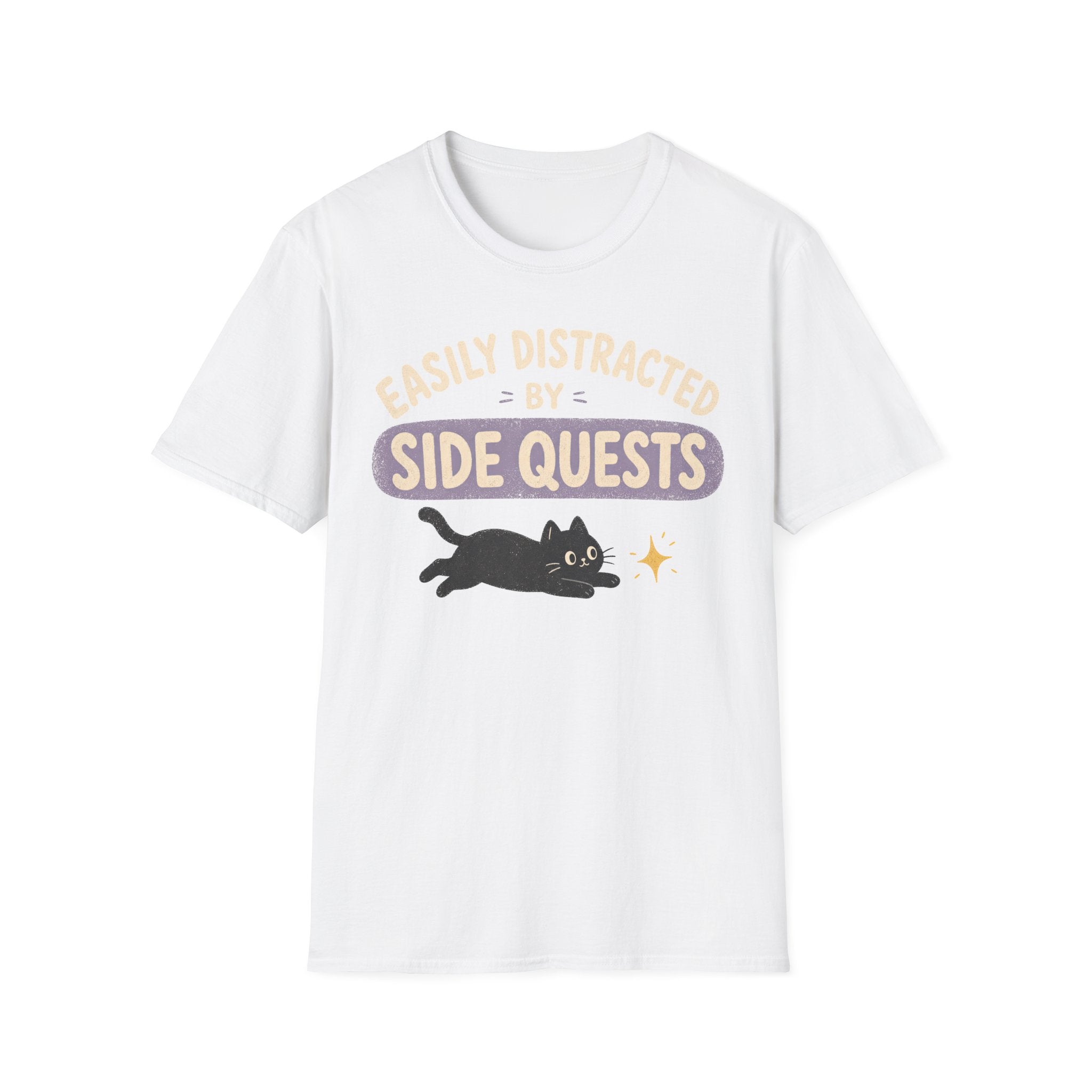 Easily Distracted By Side Quests - Cat Sparkle T-SHIRT