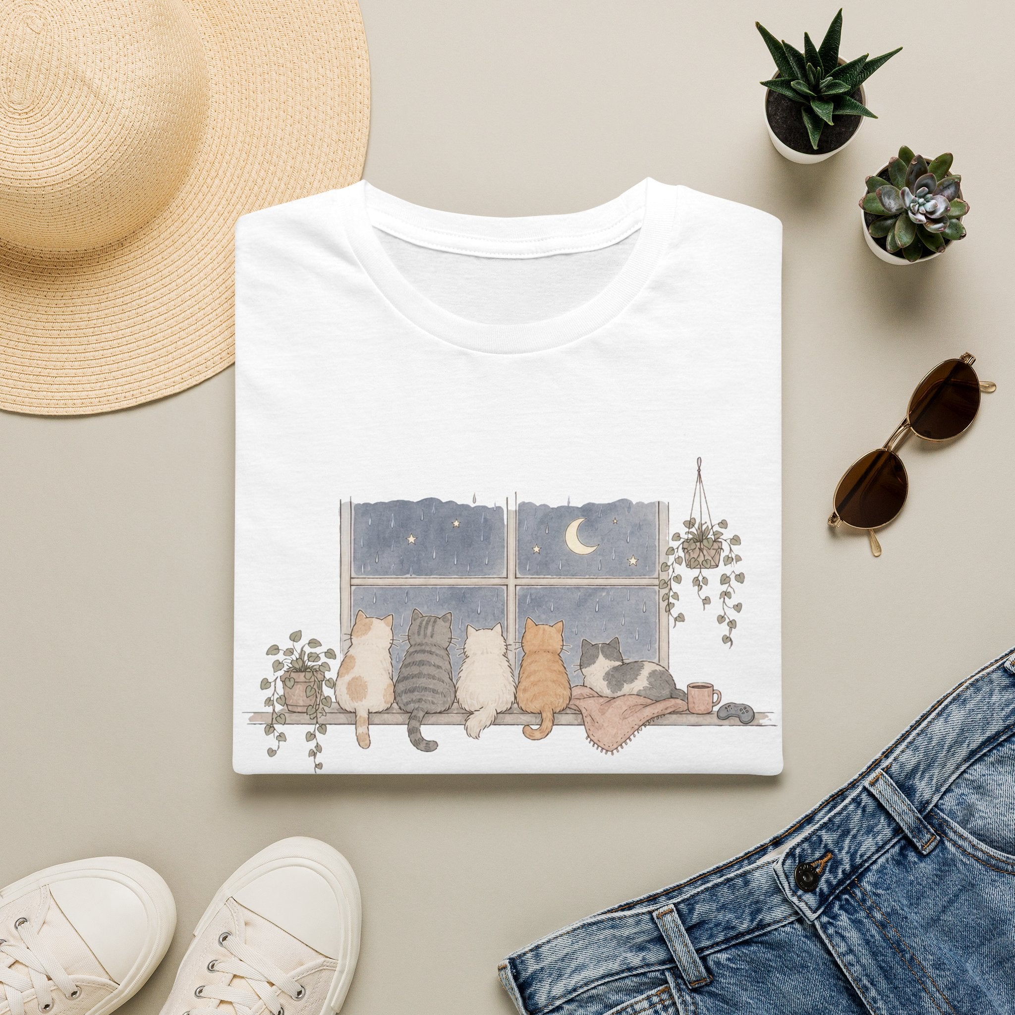 Window Ledge Cat Party T-SHIRT