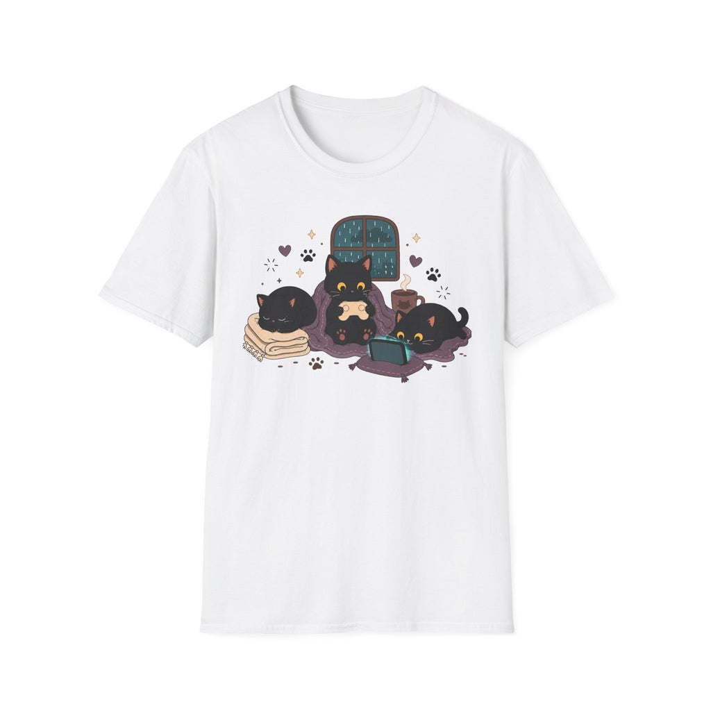 Rainy Night Gamer Cats T-shirt